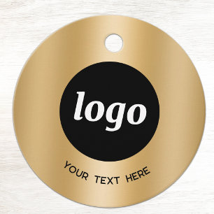 Guld Effekt Logotyp och Text Affärsprislappar Gåvor Etiketter