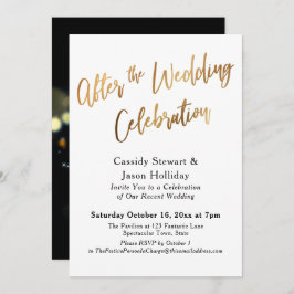 Guld efter Bröllop Firande, Bokeh Black Inbjudningar