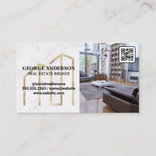 Guld Egendom Logotyp Levnadslokal QR-streckkod Visitkort
