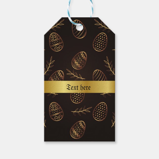 Guld Eggs Påsk Presentetikett (Framsidan)