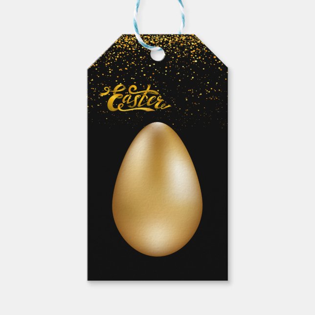 Guld Eggs Påsk Presentetikett (Framsidan)