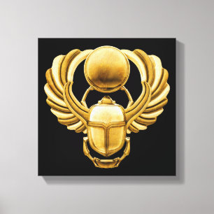 Guld Egyptian Scarab Canvastryck