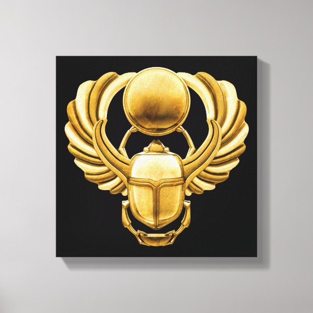 Guld Egyptian Scarab Canvastryck (Framsida)