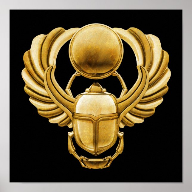 Guld Egyptian Scarab Poster (Framsidan)
