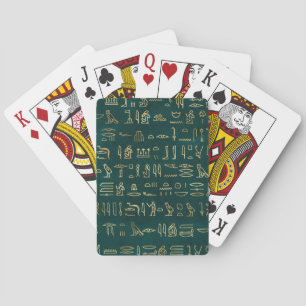 Guld egyptisk hieroglyf typografi Egypten Casinokort