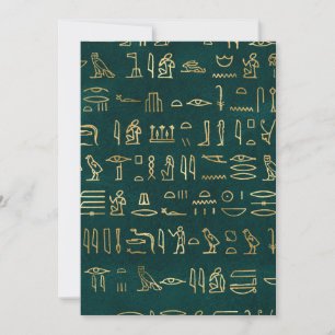 Guld egyptisk hieroglyf typografi Egypten Inbjudningar
