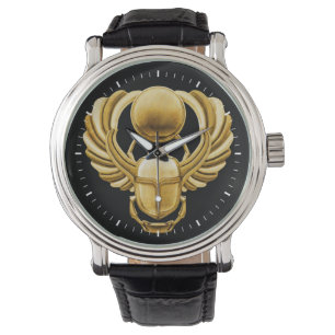 Guld- egyptisk Scarab Armbandsur
