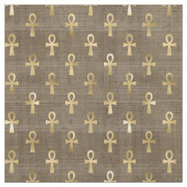 Guld egyptiska Ankh på Brown Tyg