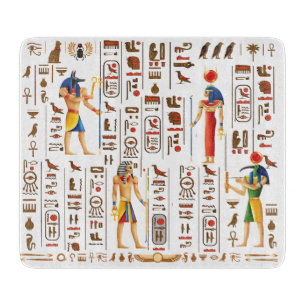 Guld-egyptiska hieroglyfer och gudom på svart