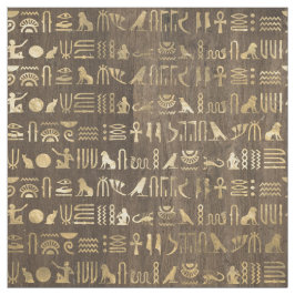Guld egyptiska Hieroglyfer på Brown Tyg