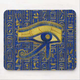 Guld- egyptiskt öga av den Horus - Wadjet Lapis Musmatta