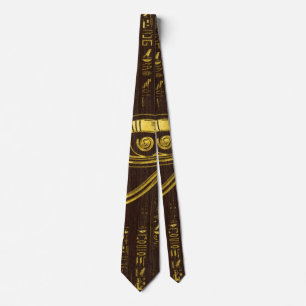 Guld- egyptiskt öga av Horus och hieroglyphics Slips