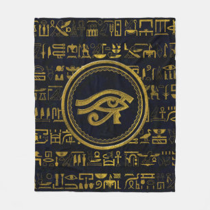 Guld- egyptiskt öga av Horus - Wadjet Fleecefilt