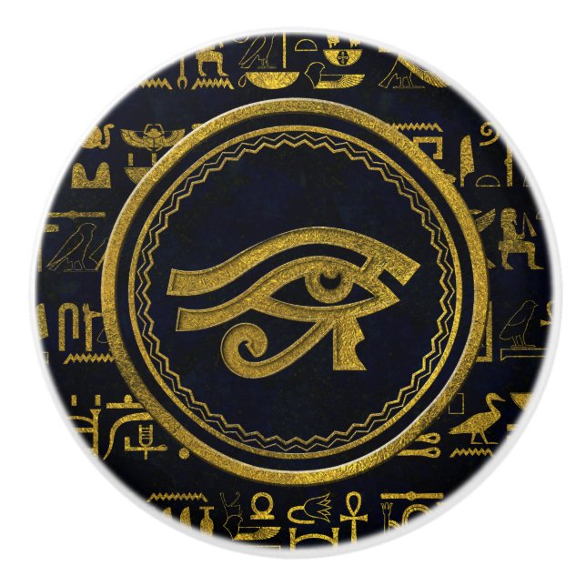 Guld- egyptiskt öga av Horus - Wadjet Knopp (Framsidan)