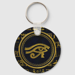 Guld- egyptiskt öga av Horus - Wadjet Nyckelring