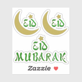Guld Eid Mubarak Måne Star Typography Klistermärken