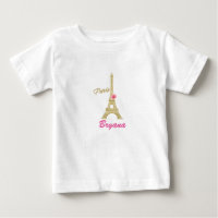 Guld Eiffeltorn Paris & Rosa Ros Anpassad