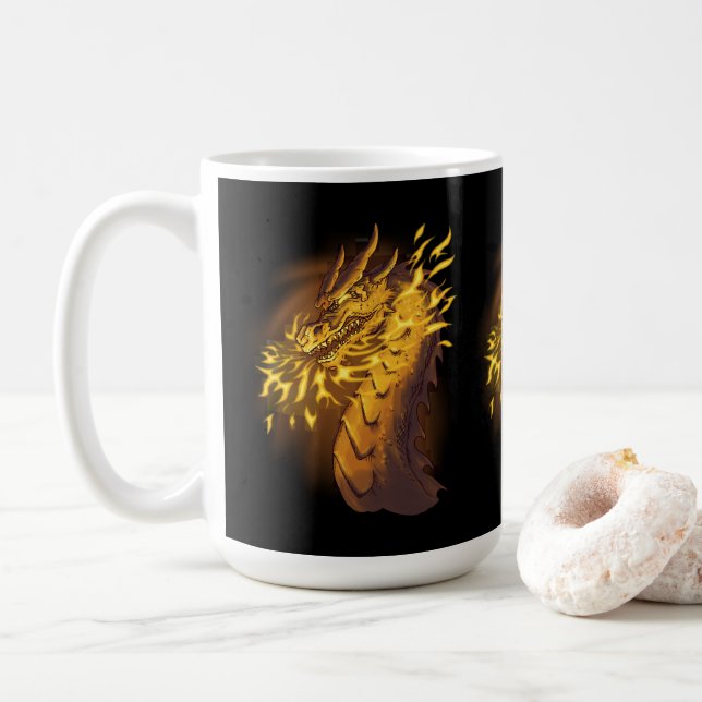 Guld Eld Drake Kaffemugg (Med munk)