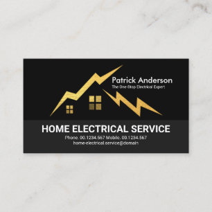 Guld Electrical Lightning Home Silhouette Visitkort