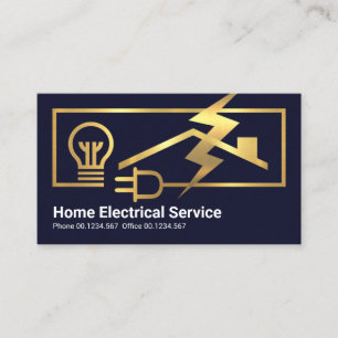 Guld Electrician Circuit Power Ram Visitkort