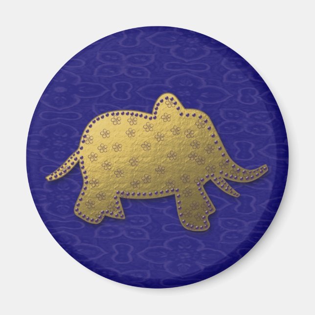 guld elefant magnet (Framsidan)