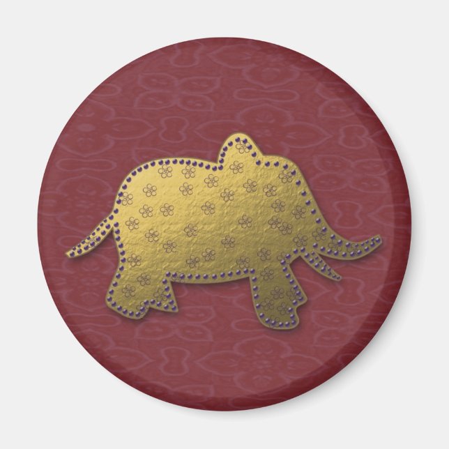 guld elefant magnet (Framsidan)