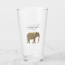 Guld Elefant Monogram Personlig