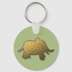 guld elefant nyckelring