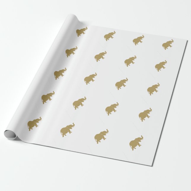 Guld- elefant presentpapper (Utrullad)