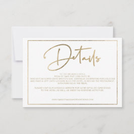 Guld elegance ram skriptinformation om chic bröllo inbjudningar