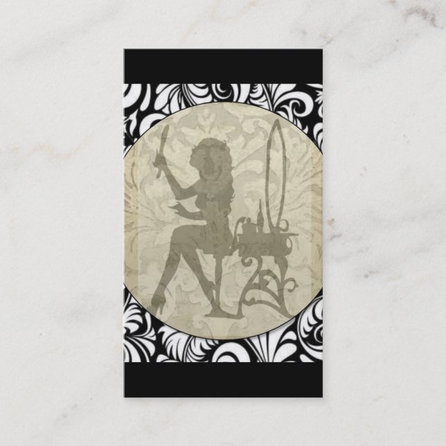 Guld- elegans för vintagedamastpräst visitkort (Framsida)