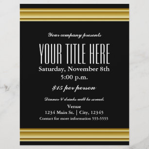 Guld Elegans Glamour Event Flyer Affisch