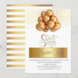 Guld elegans, sweet sixteen inbjudan