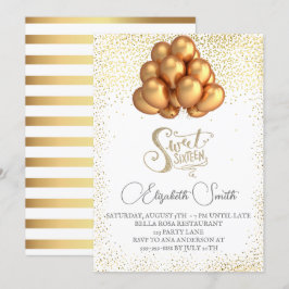 Guld elegans, sweet sixteen inbjudan