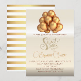 Guld elegans, sweet sixteen inbjudan