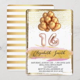Guld elegans, sweet sixteen inbjudan