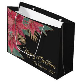 Guld Elegant Black Red Poinsettia God jul