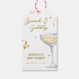 Guld Elegant Brunch BubLY Champagne Baby Shower Presentetikett