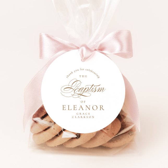 Guld Elegant Calligraphy Baptism Tack Gåvor Etiketter (Skapare uppladdad)