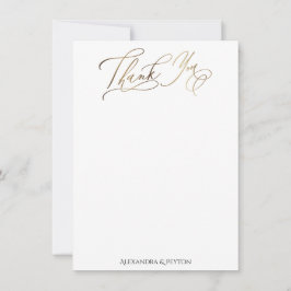 Guld Elegant Calligraphy over White Tack Kort