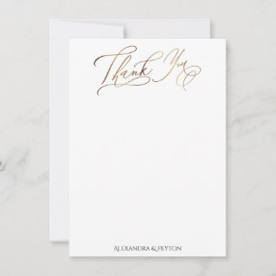 Guld Elegant Calligraphy over White Tack Kort