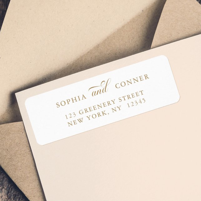 Guld Elegant Classy Returadress Etikett (Skapare uppladdad)