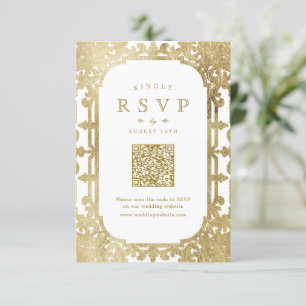 Guld elegant eller nera den romantiska vintagen QR OSA Kort