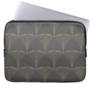 Guld, elegant, enkel, lyxig traditionell mönster laptop fodral