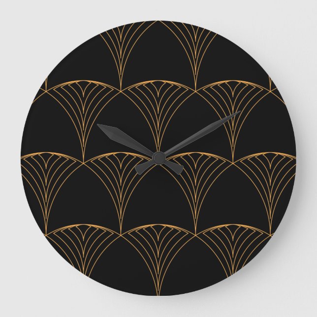 Guld, elegant, enkel, lyxig traditionell mönster stor klocka (Framsida)