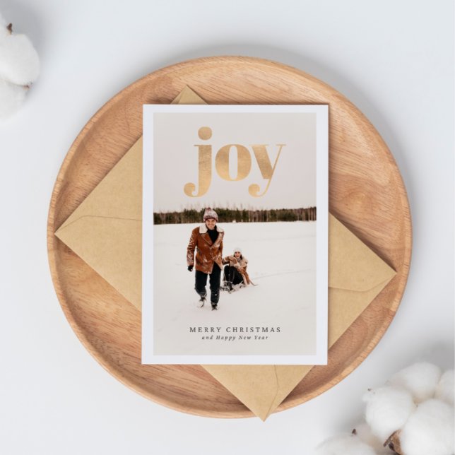 Guld Elegant - enkelt julkort för familjen Inbjudningar (Skapare uppladdad)