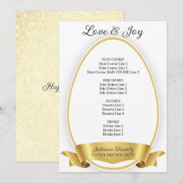 Guld Elegant Enkelt Påskägg Brunch Middag Meny