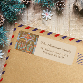 Guld Elegant Epiphany jul Ntivity Medieval Returadress Etikett