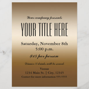 Guld Elegant Glamour Event Flyer Affisch