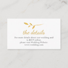 Guld elegant gren. Information om webbplatsen chic Tilläggskort